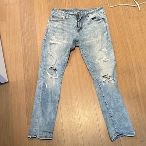 American Eagle Skinny Distressed Light Blue Jeans